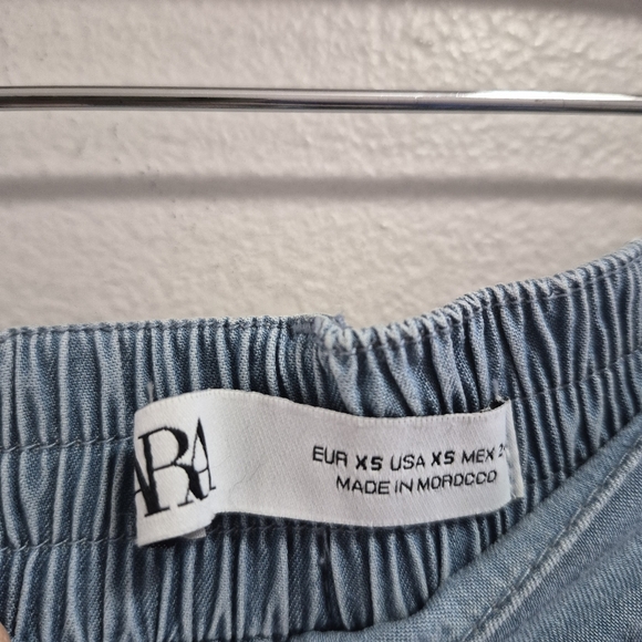 Zara Chambray Lyocell Button Midi Skirt Size XS - Picture 3 of 5